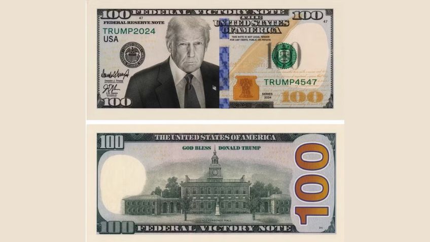 Trump divulga foto de nota de US$ 100 com seu rosto